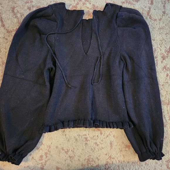 NWT Puff-Sleeve Keyhole Sweater Sz L - Picture 4 of 5